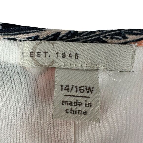 Cato Dress Size 14 16W Bohemian Multicolor Floral Dramatic Bell Sleeve V Neck - Picture 10 of 11